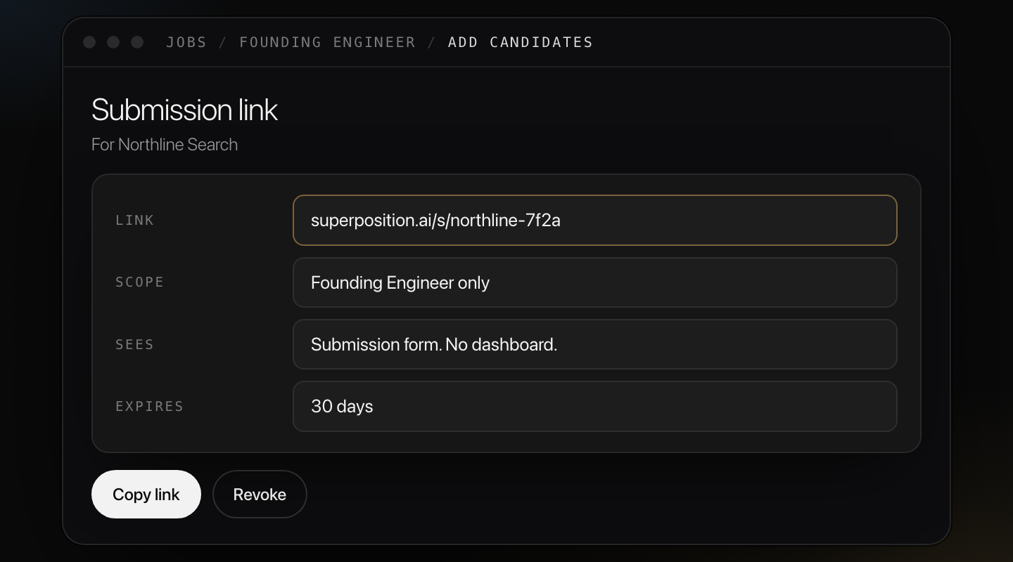 A submission link per agency