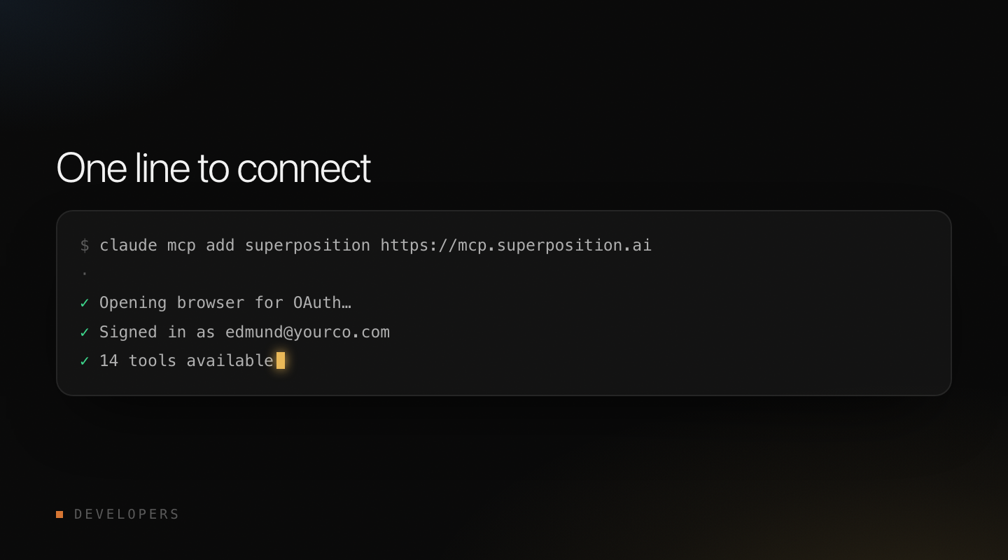 One line to connect