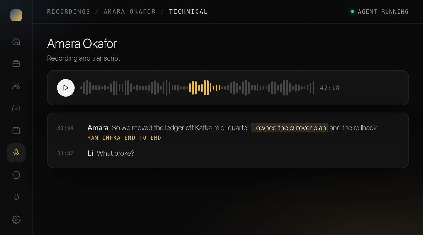 Recording and transcript